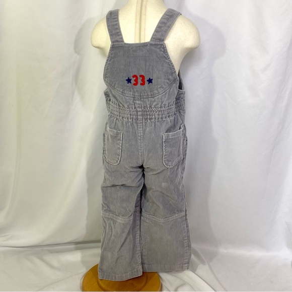 Vintage 80’s Gray Corduroy Happy Kids Football Overalls 4T - Picture 6 of 7